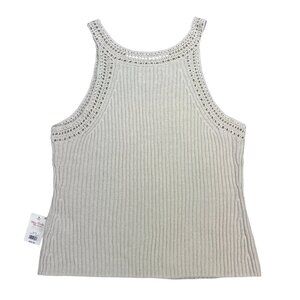 NTW Lucky Brand Linen/Cotton Blend Cream Knit Tank Top Size XL